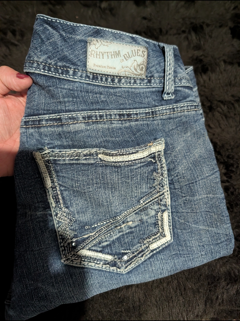 Rhythm in Blues Premium Denim Jean Capris - Faded Blue